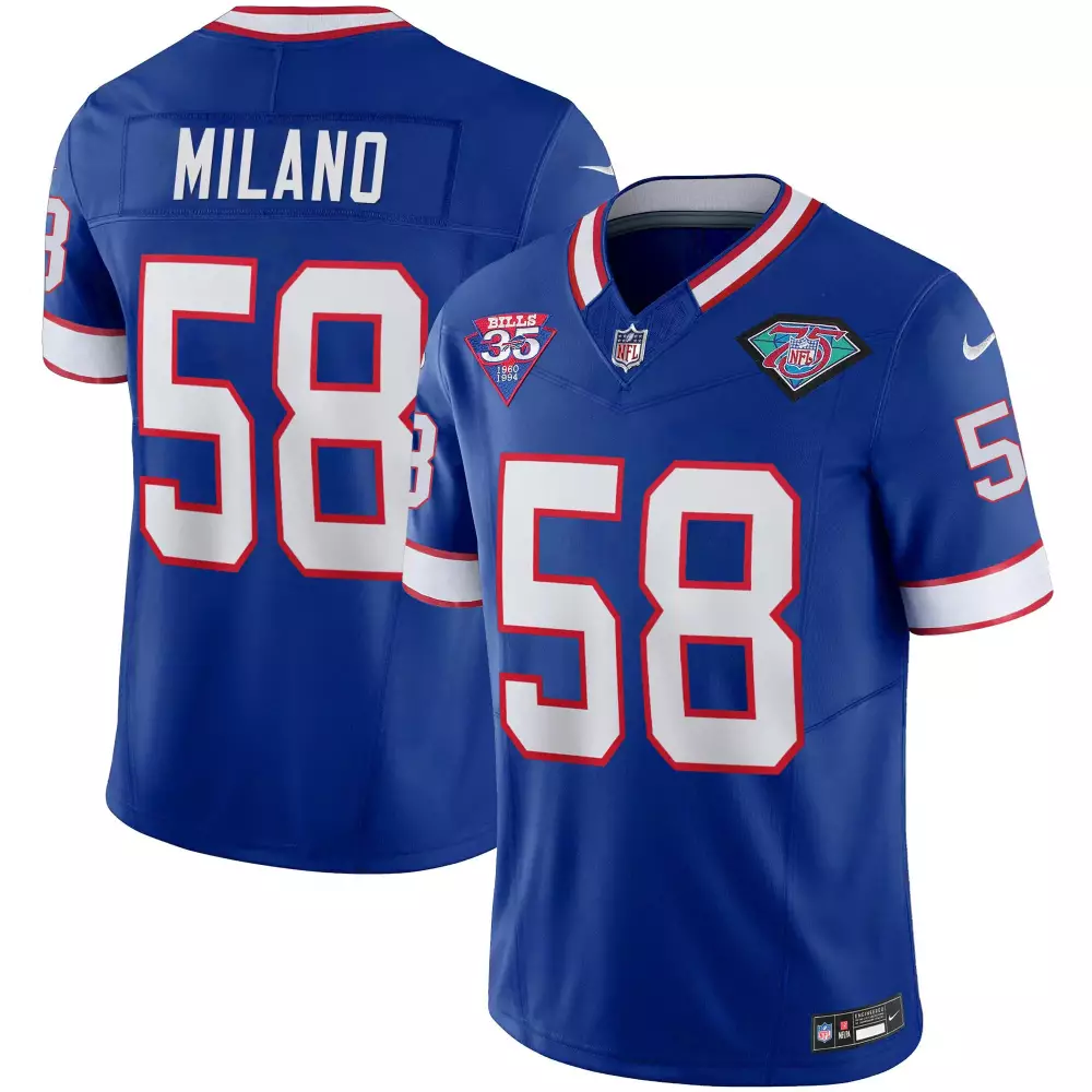 Milano 58 Buffalo Bills Royal Youth Throwback Vapor Jersey | All Stitched Fan Gear | For Men, Women & Youth