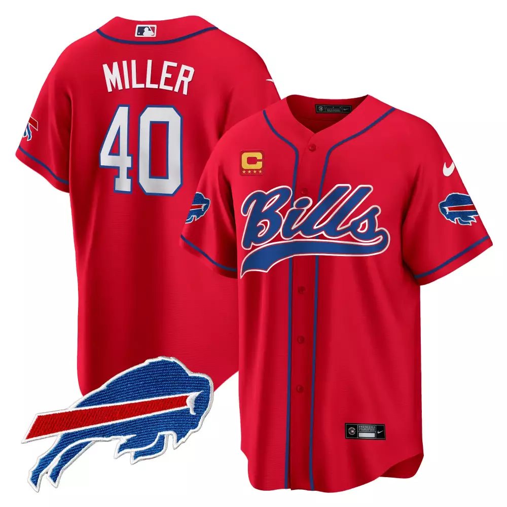 Miller 40 Buffalo Bills 2023 Red Vapor Jersey | All Stitched Style | Game Day Outfit | For Men, Women & Youth