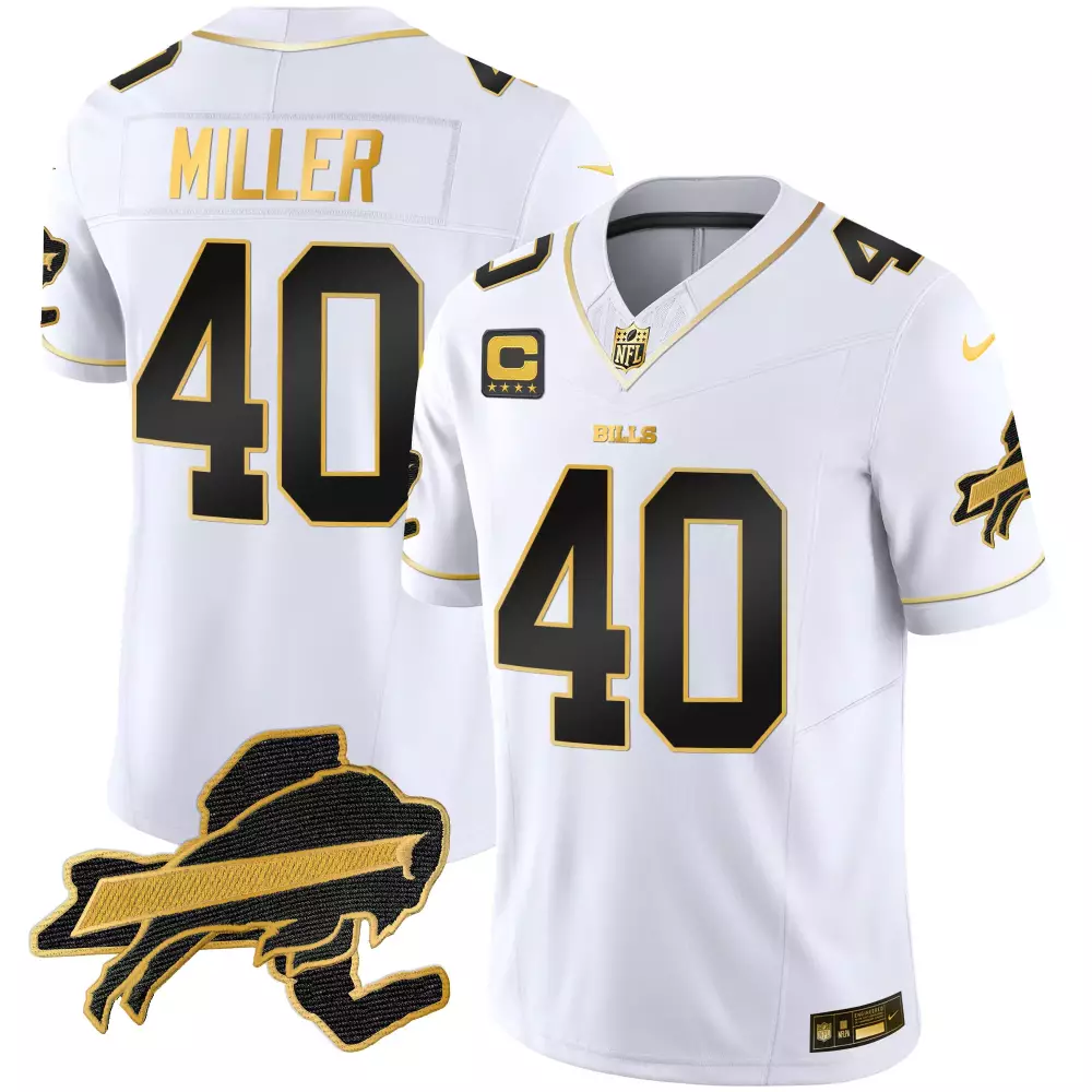 Miller 40 Buffalo Bills 2023 White Stitched Jersey | Limited Edition with Patch | Perfect Gift for Fans | For Men, Women & Youth