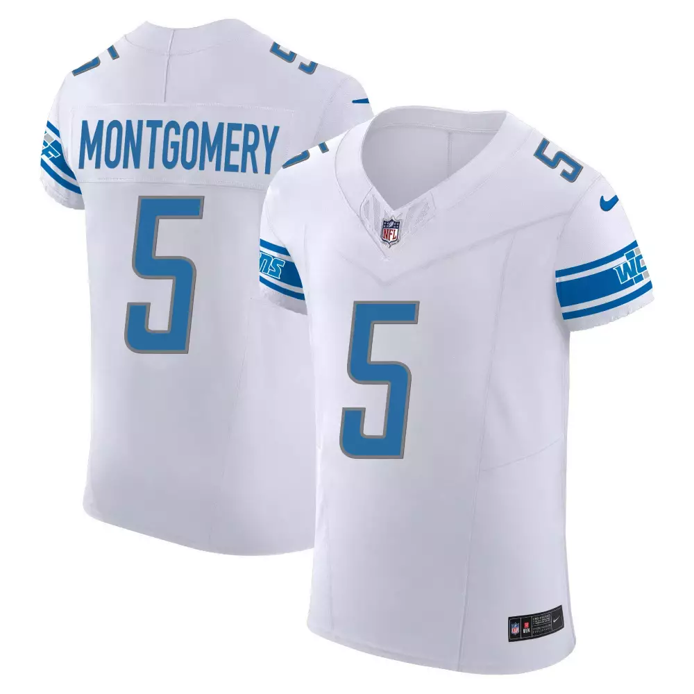 Montgomery 5 Detroit Lions 90 Seasons White All Stitched Vapor Jersey | Limited Edition Fan Gear | For Men, Women & Youth