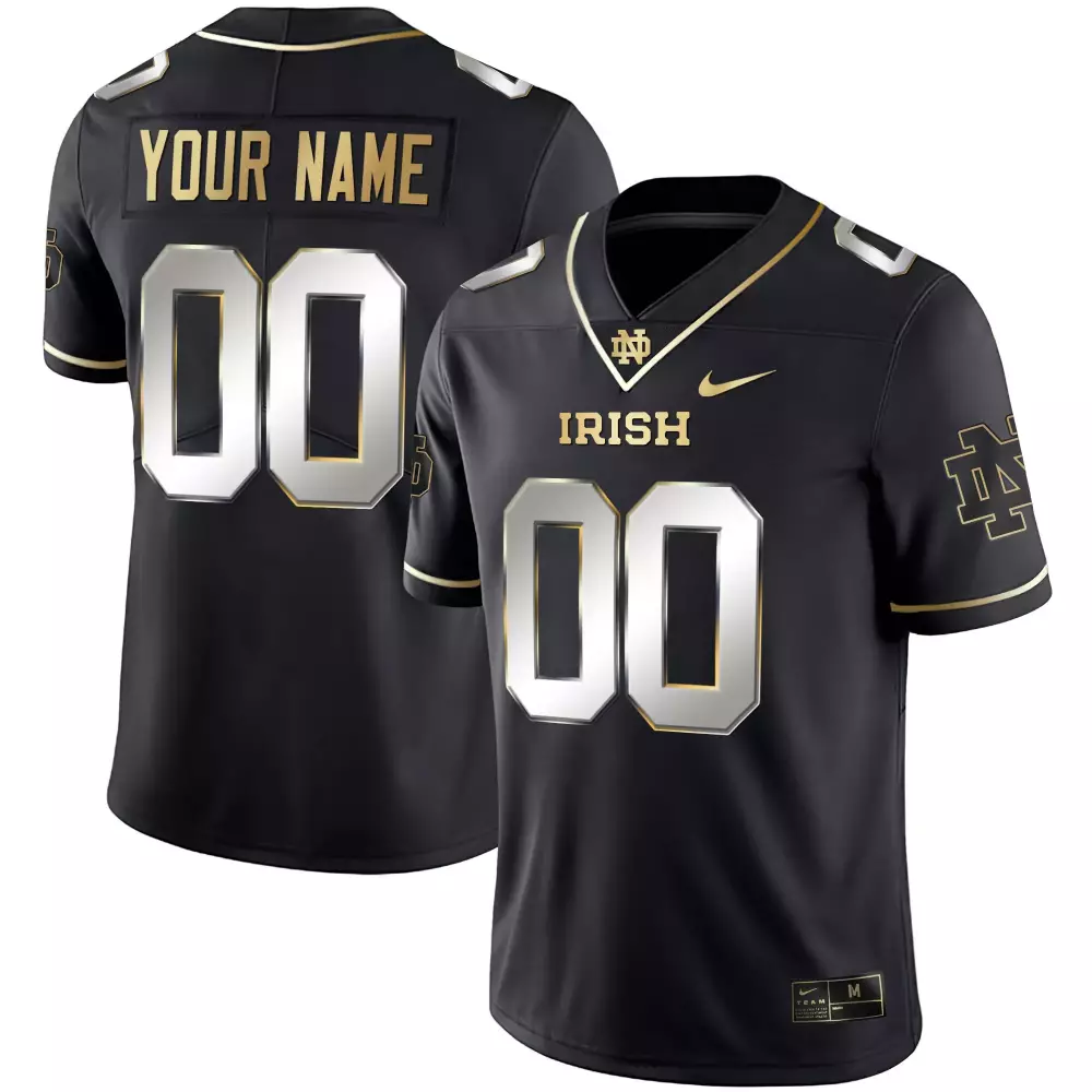 Notre Dame Fighting Irish Custom Name & Number Jersey | Black All Stitched | Men's Style 2023 Fan Gear for Men