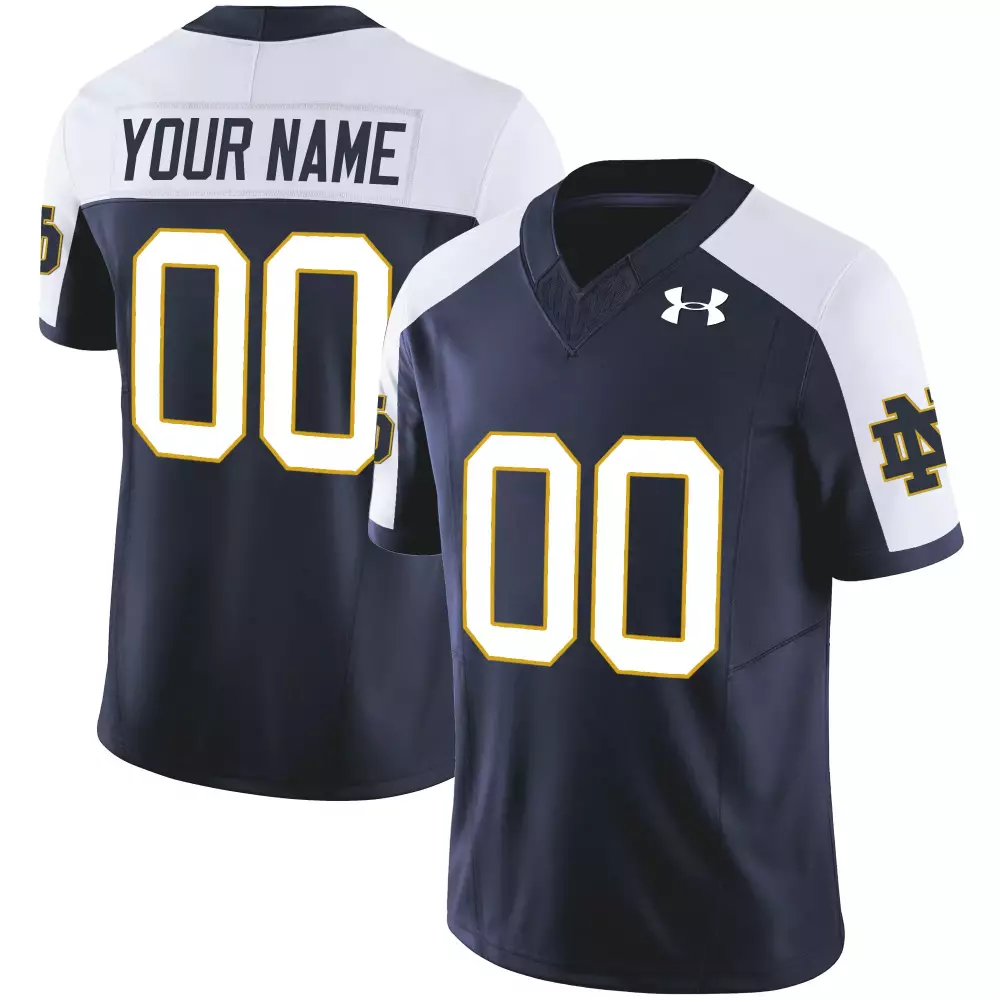 Notre Dame Fighting Irish Custom Stitched Jersey | Navy Male 2023 | Name Patch 00 Fan Gear for Men