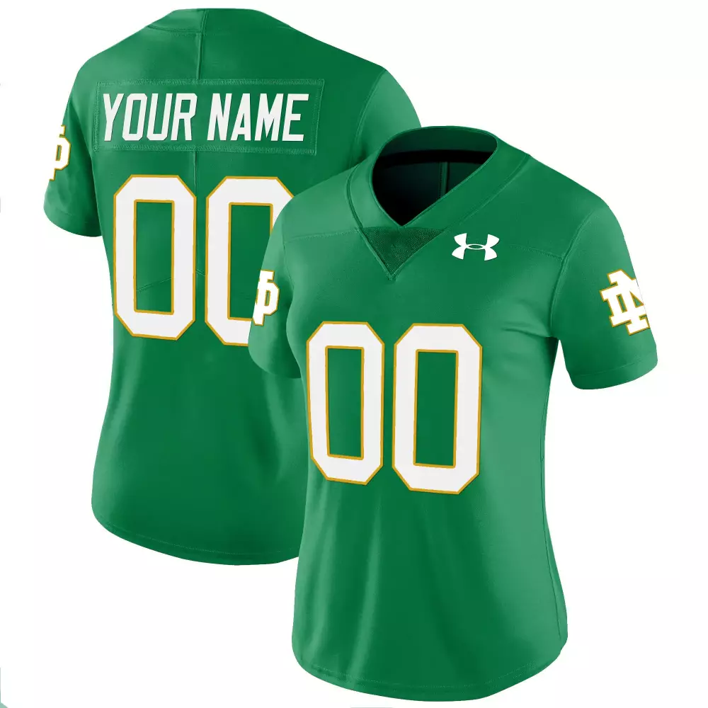Notre Dame Fighting Irish Green Women's All Stitched Jersey | Custom Name Patch | 2023 Style | For Men, Women & Youth