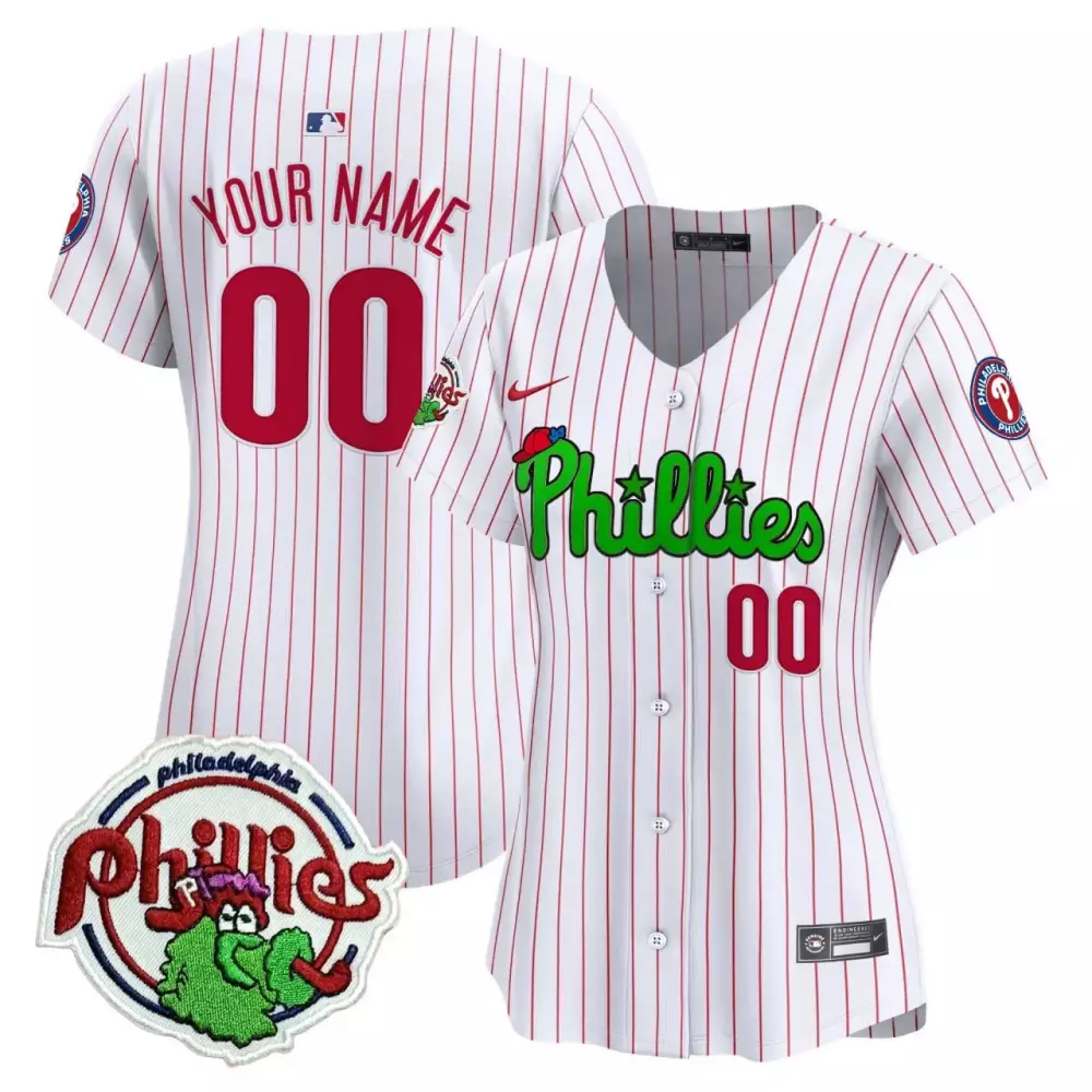 2023 White Pinstripe Custom Jersey | Philadelphia Phillies Women's Stitched Vapor | Personalized Fan Gear | For Men, Women & Youth