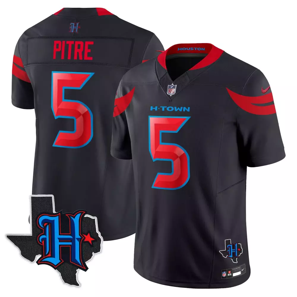 Pitre 5 Houston Texans 2024 Black Stitched Jersey | Name Patch Men's Style | Game Day Outfit for Fans | For Men, Women & Youth