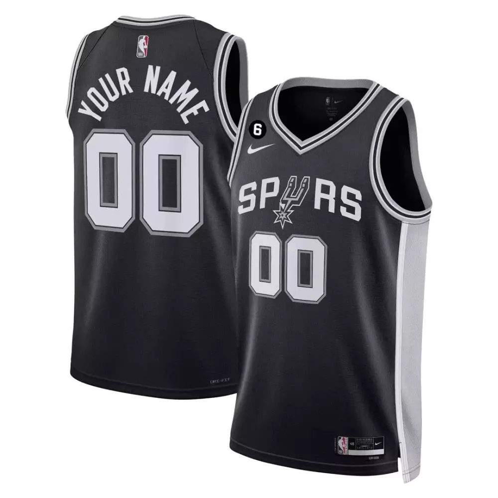 San Antonio Spurs Black All Stitched Vapor Jersey | Custom Name & Number 00 Fan Gear for Men, Women & Youth