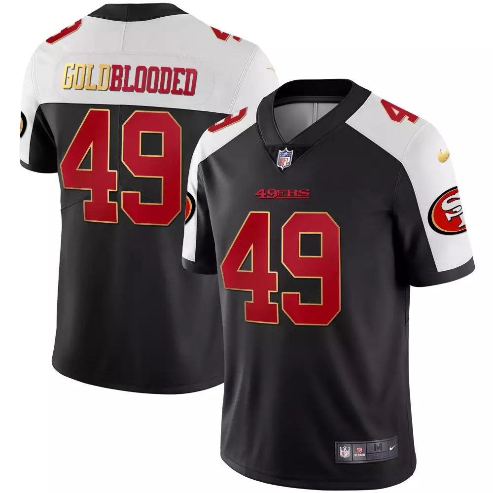 San Francisco 49ers Gold Blooded Jersey Black | All Stitched Vapor Jersey for Men | 2023 Edition Fan Gear for Game Day