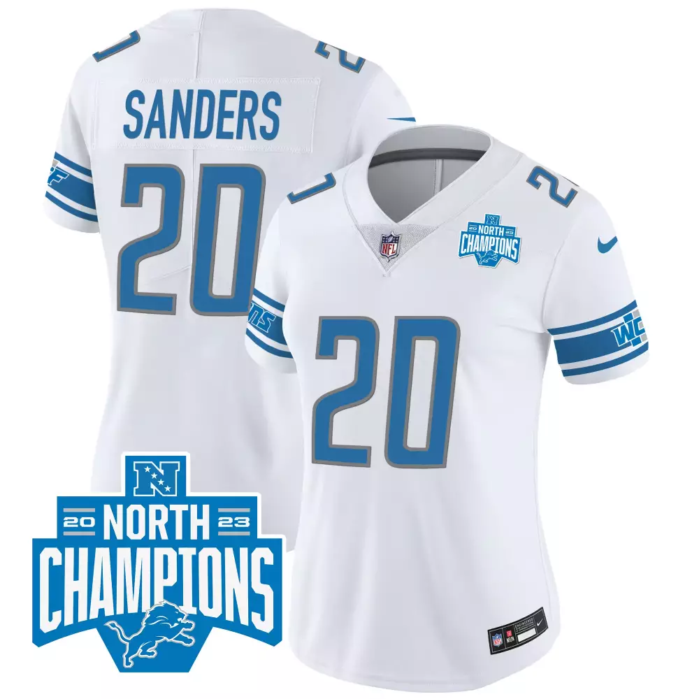 Sanders 20 Detroit Lions 2023 Women's Stitched Vapor Jersey | North Champions Edition | Fan Gear for Game Day | For Men, Women & Youth