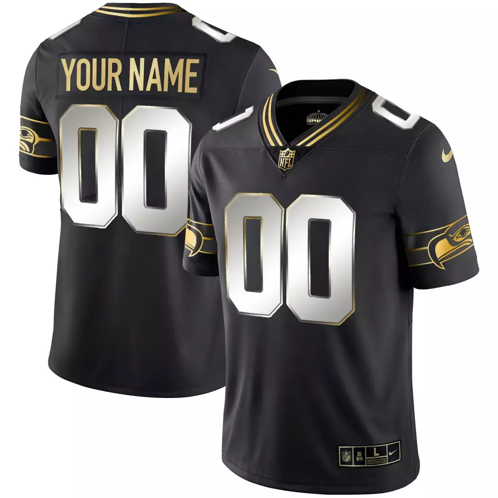Seattle Seahawks Black Custom Jersey | All Stitched Vapor 2023 Edition Fan Gear for Men, Women & Youth | Ideal for NFL Fans