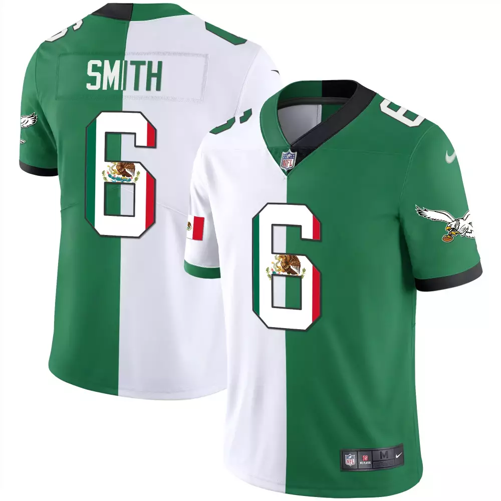 Smith 6 Philadelphia Eagles Green Mexico Vapor Jersey | All Stitched Style | Fan Gear for Men, Women & Youth