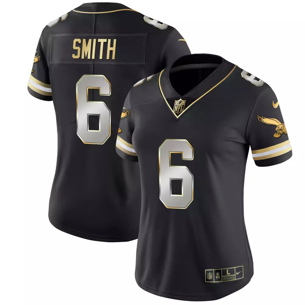 Smith 6 Philadelphia Eagles Women's Black Vapor Jersey | Stitched Fan Gear | Limited Edition for Men, Women & Youth