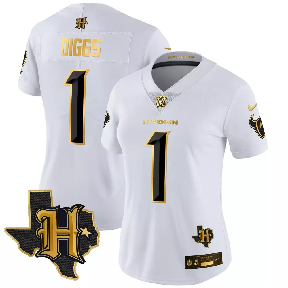 Stefon Diggs Houston Texans 2024 Vapor Limited Jersey | White with Texas Patch | Fan Gear for Men, Women & Youth