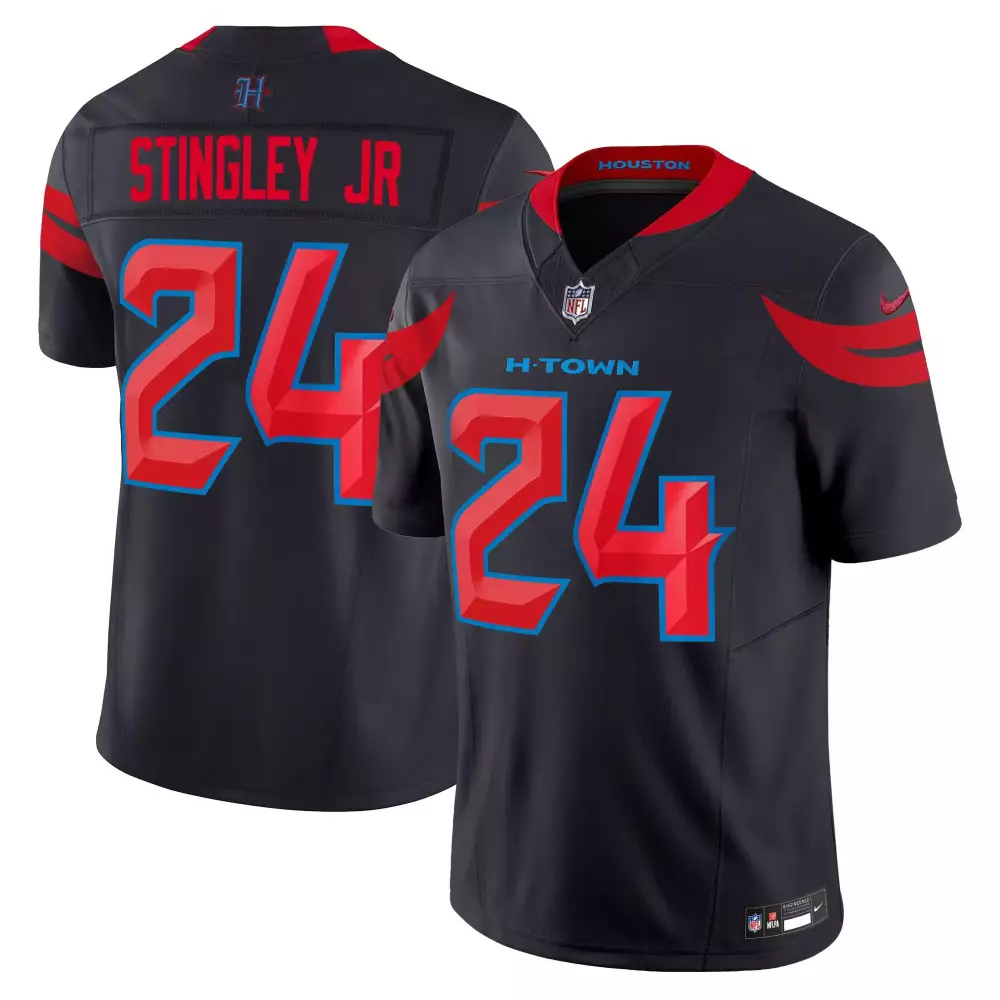 Stingley Jr. 24 Houston Texans Men's Black Stitched Jersey | 2024 Name Patch | Limited Edition Fan Gear | For Men, Women & Youth