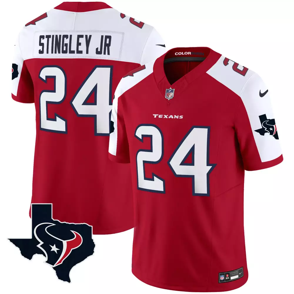 Stingley Jr. 24 Houston Texans Men's Red Color Rush Stitched Vapor Jersey | 2023 Edition | Fan Gear for Game Day | For Men, Women & Youth