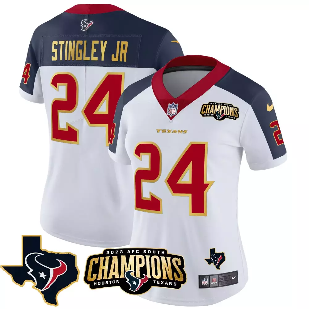 Stingley Jr. Houston Texans 2023 Women's White All Stitched Jersey | Champions Patch Limited Edition | Fan Gear for Women