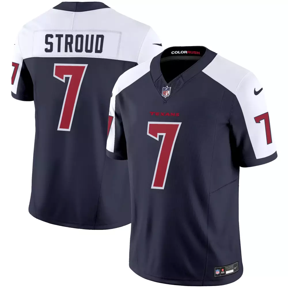 Stroud 7 Houston Texans Navy Color Rush Legend Vapor Jersey | All Stitched Name Patch 2023 | Fan Gear for Men, Women & Youth
