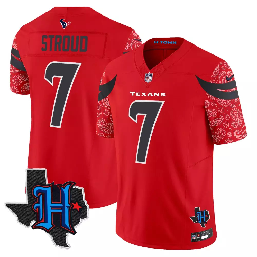 Stroud 7 Houston Texans Red Stitched Jersey | Men's Name Patch Style 2024 | Perfect Gift for Fans | For Men, Women & Youth