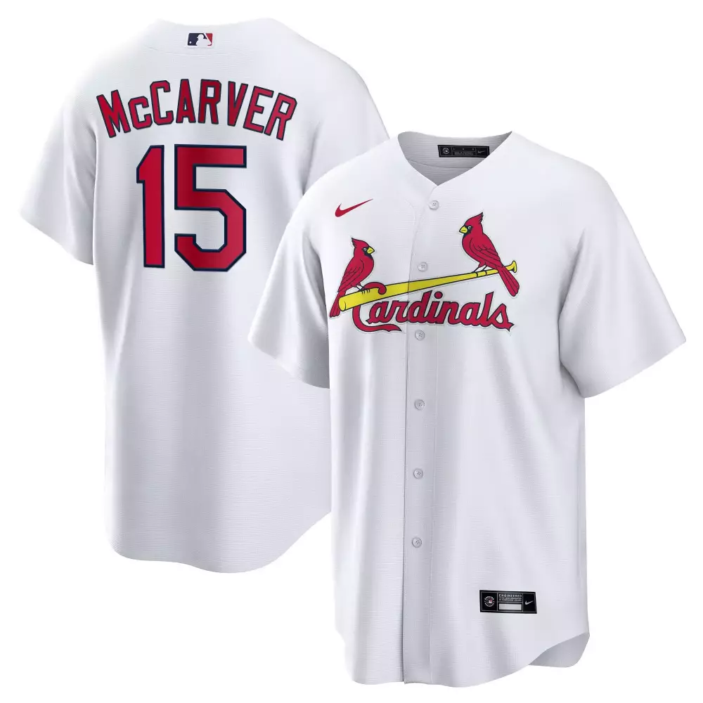 Tim McCarver 15 St Louis Cardinals 2023 Men's Cool Base Jersey | All Stitched White | Game Day Outfit | For Men, Women & Youth