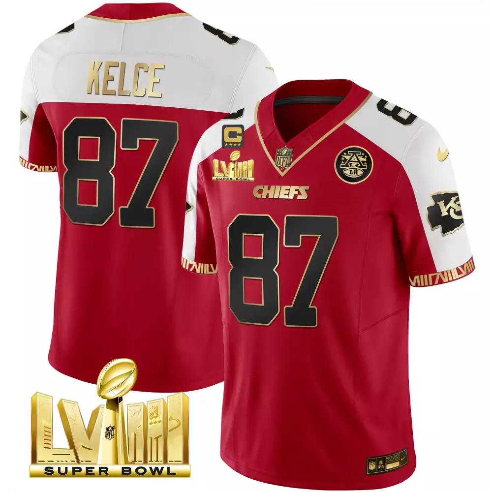 Travis Kelce Kansas City Chiefs Red Vapor Jersey | Super Bowl LVIII All Stitched Style | Ultimate Fan Gear | For Men, Women & Youth