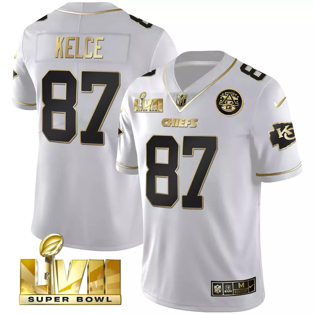 Travis Kelce 87 Kansas City Chiefs Super Bowl Stitched Vapor Jersey | White | Limited Edition Fan Gear | For Men, Women & Youth
