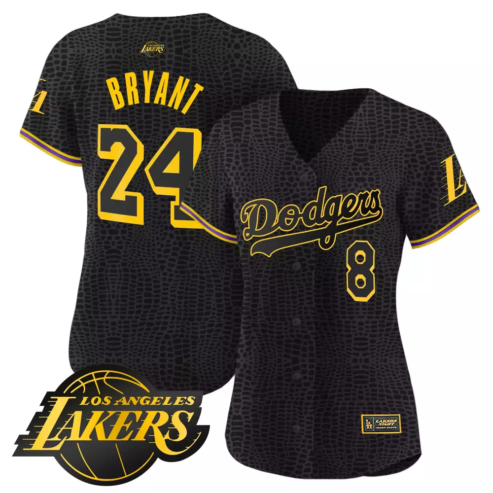 Women's Black All Stitched Vapor Jersey | Dodgers 2023 Bryant 24 Lakers Theme | Fan Gear | For Men, Women & Youth