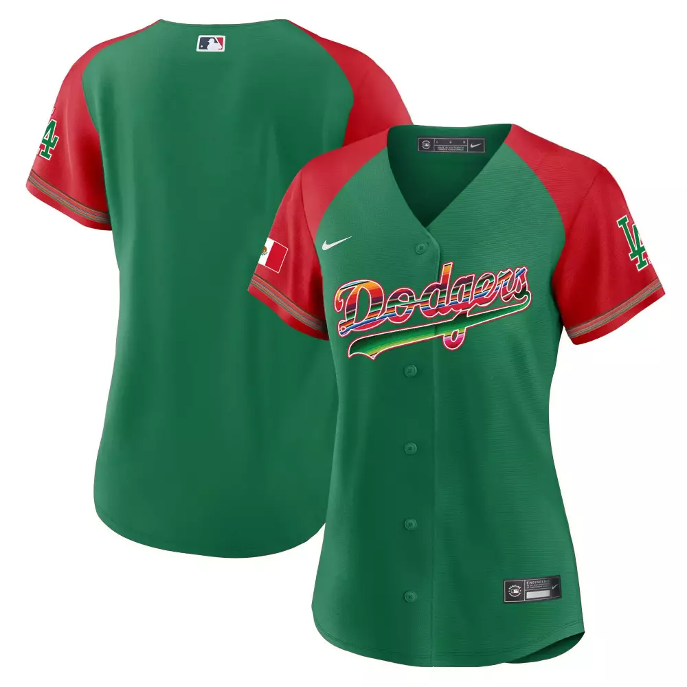 Women's Green Dodgers Mexico Alternate Jersey | All Stitched Vapor | Stylish Fan Gear | For Women & Youth