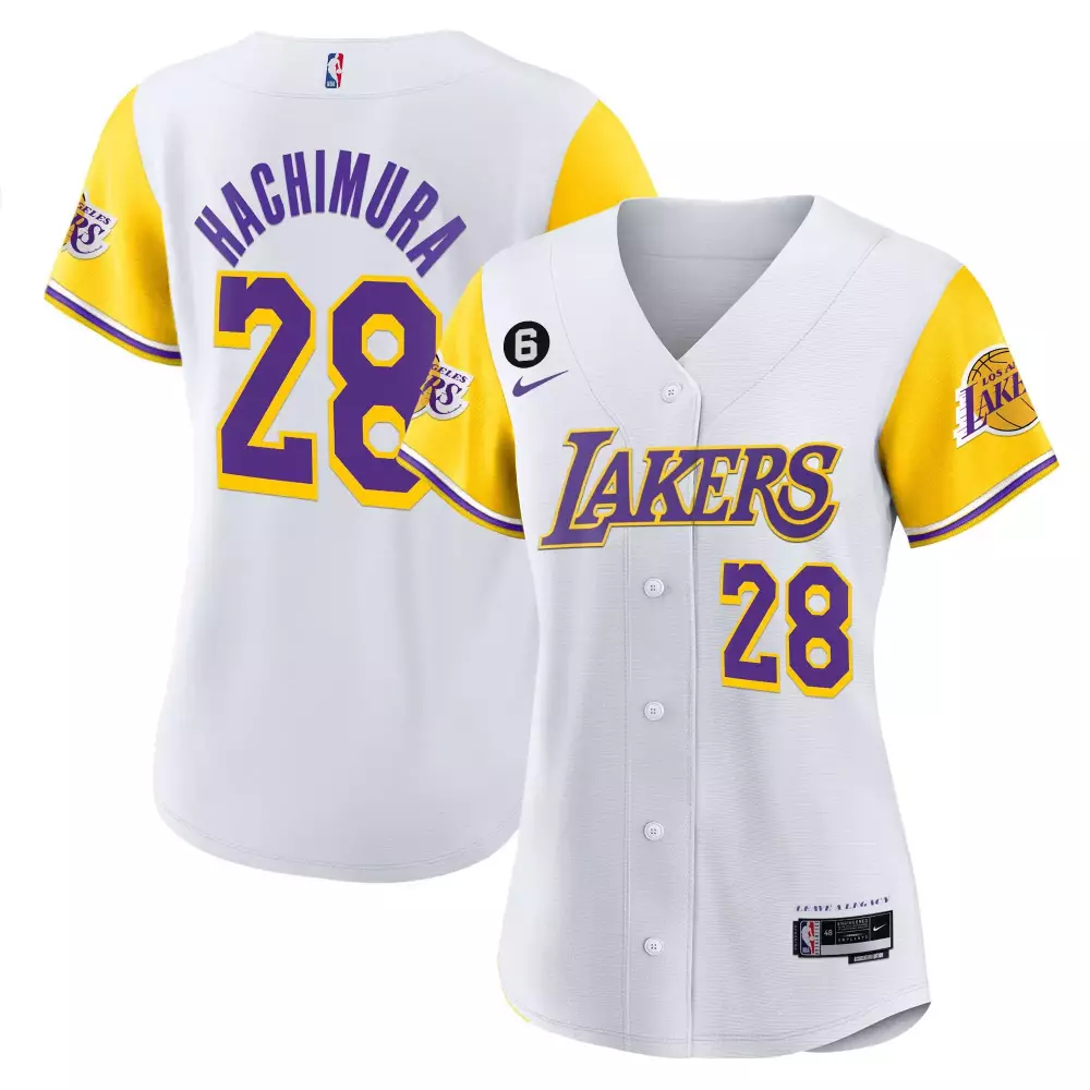 Hachimura 28 Women's Los Angeles Lakers Stitched Color Sleeves Jersey | For Men, Women & Youth