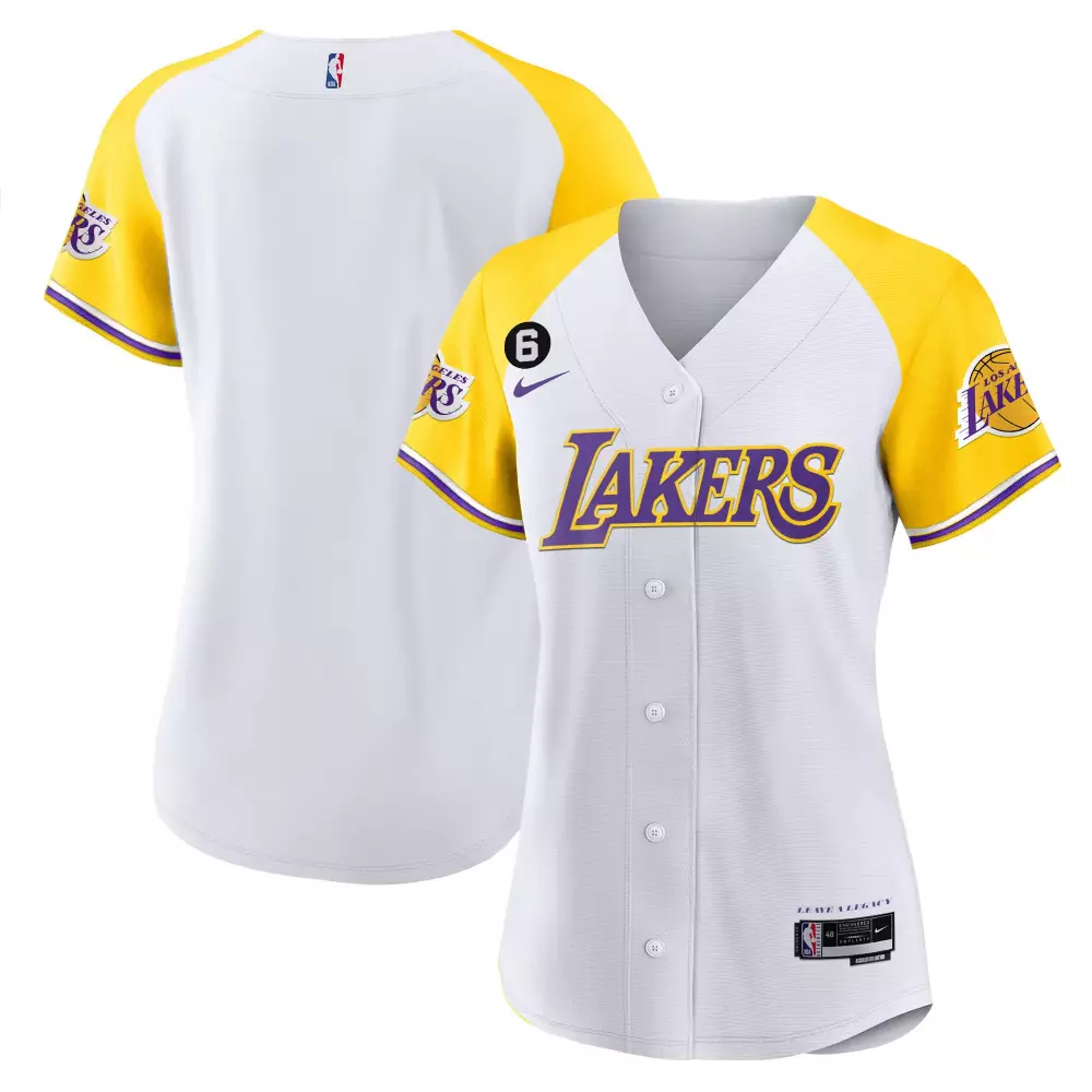 Los Angeles Lakers Women's White & Yellow Stitched Vapor Jersey 2023 | For Men, Women & Youth