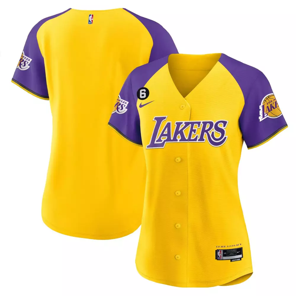 Los Angeles Lakers Women's Yellow Alternate Jersey #6 | Stitched Vapor Fan Gear | For Men, Women & Youth