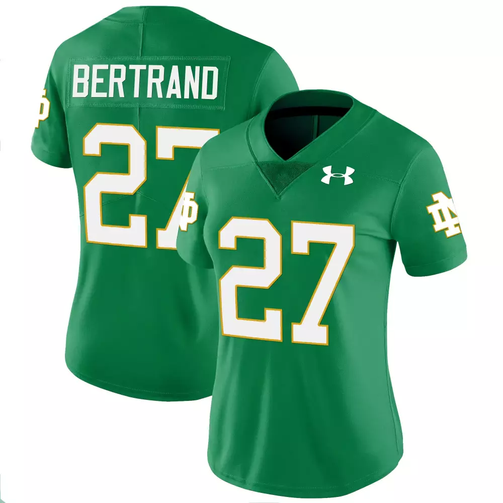 Notre Dame Fighting Irish Women's Green Vapor Limited Jersey Bertrand 27 | All Stitched Fan Gear | For Men, Women & Youth