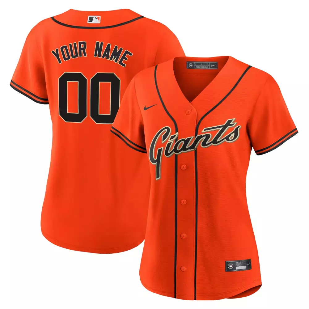 San Francisco Giants Women's Custom Jersey | Orange All Stitched Vapor Fan Gear | For Men, Women & Youth