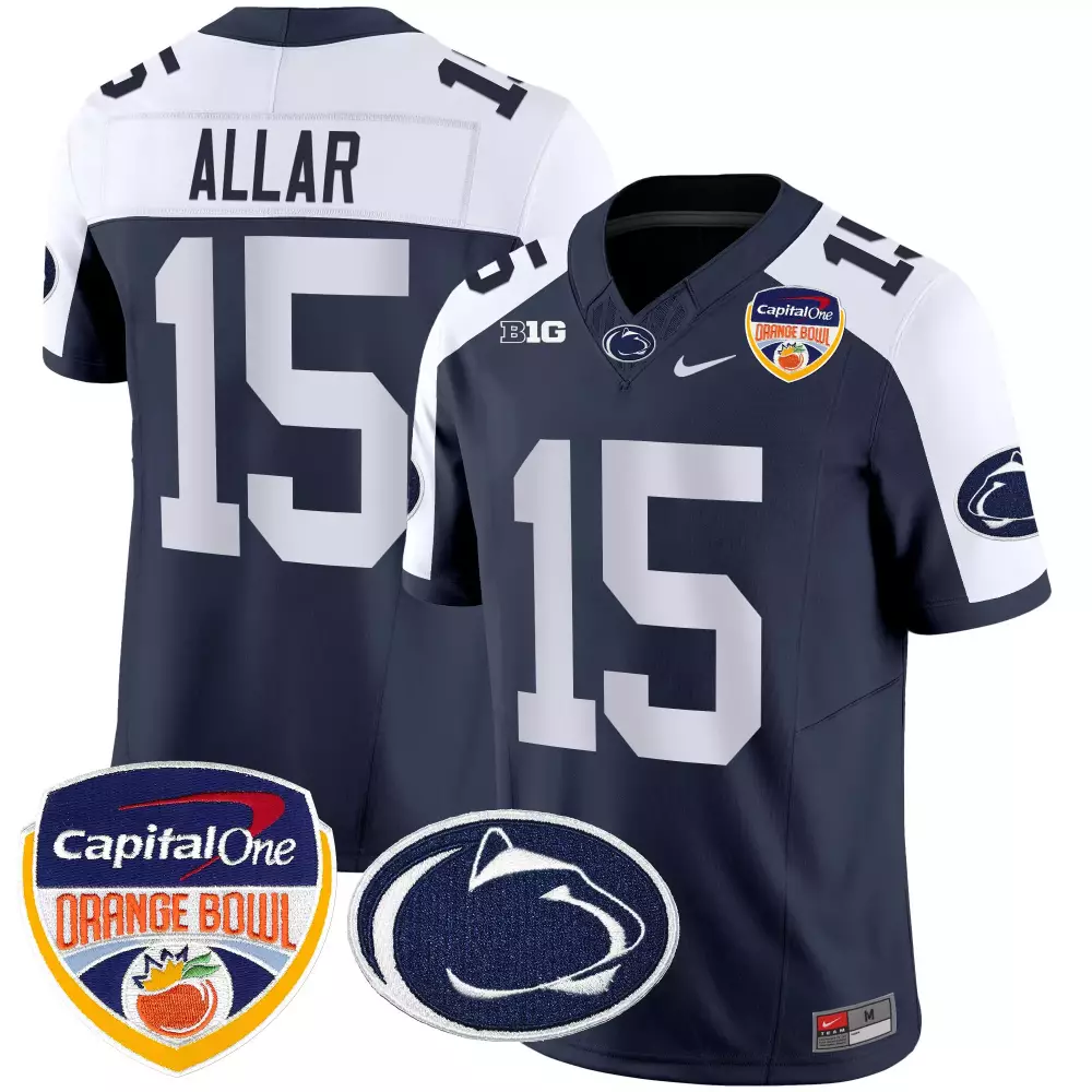 Allar 15 Men's Navy Vapor Jersey | Penn State Nittany Lions 2023 Name Patch | Stitched Fan Gear | For Men, Women & Youth
