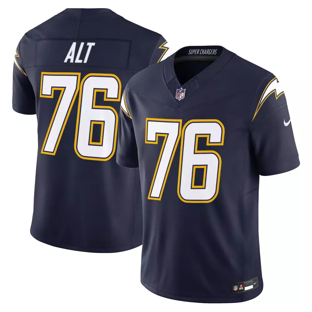 Alt 76 Men's Stitched Navy Jersey | Los Angeles Chargers 2025 Name Patch | Stylish Fan Gear for Men, Women & Youth
