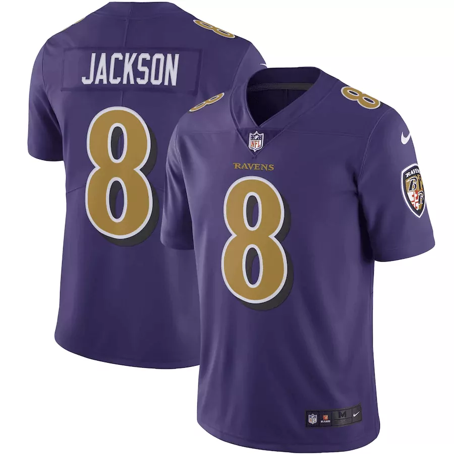 Youth Stitched Purple Jersey for Lamar Jackson | Baltimore Ravens 2023 Name Patch | Fan Gear for All Ages