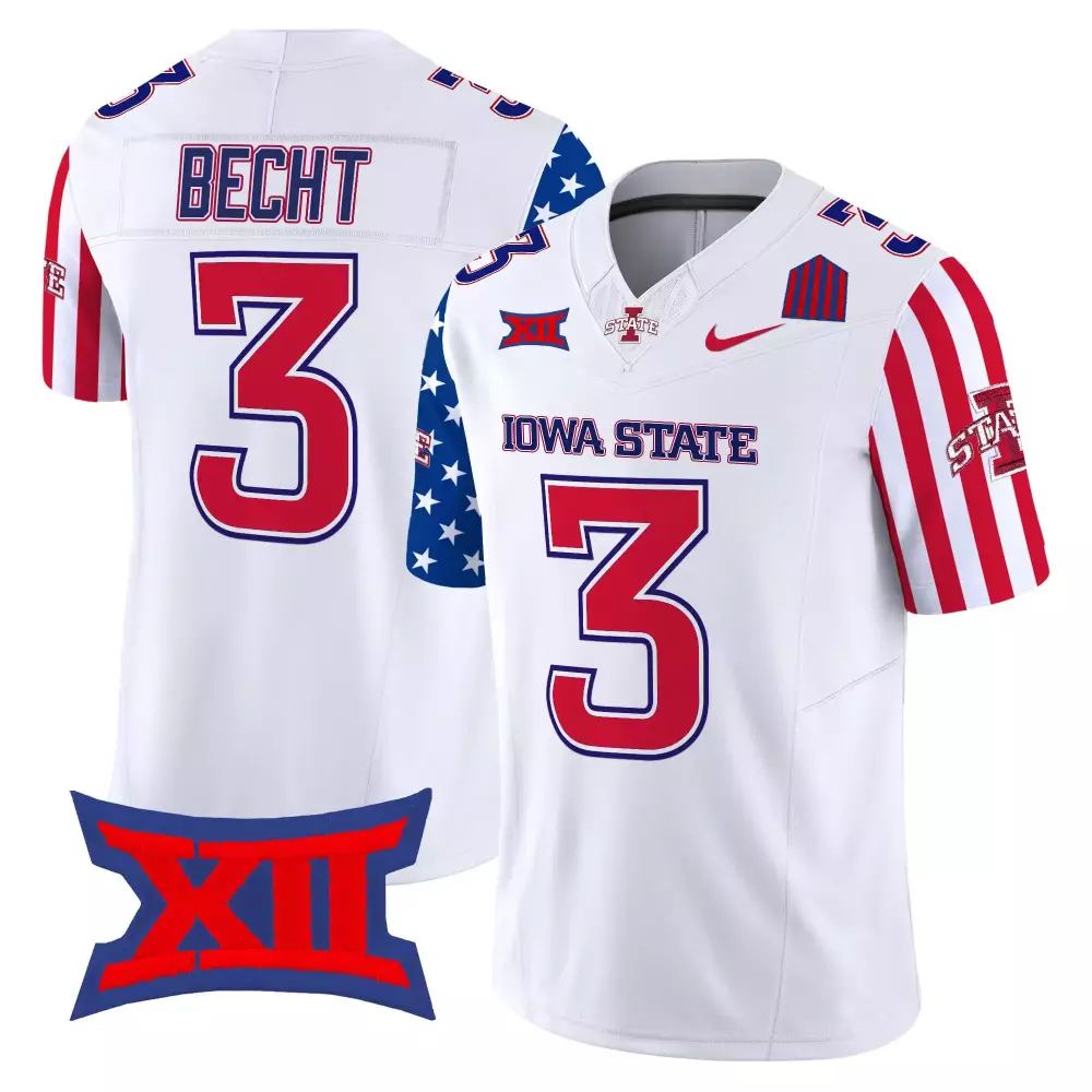 Becht 3 Iowa State Cyclones White Stitched Jersey | Name Patch 2025 | Limited Edition Fan Gear | For Men, Women & Youth