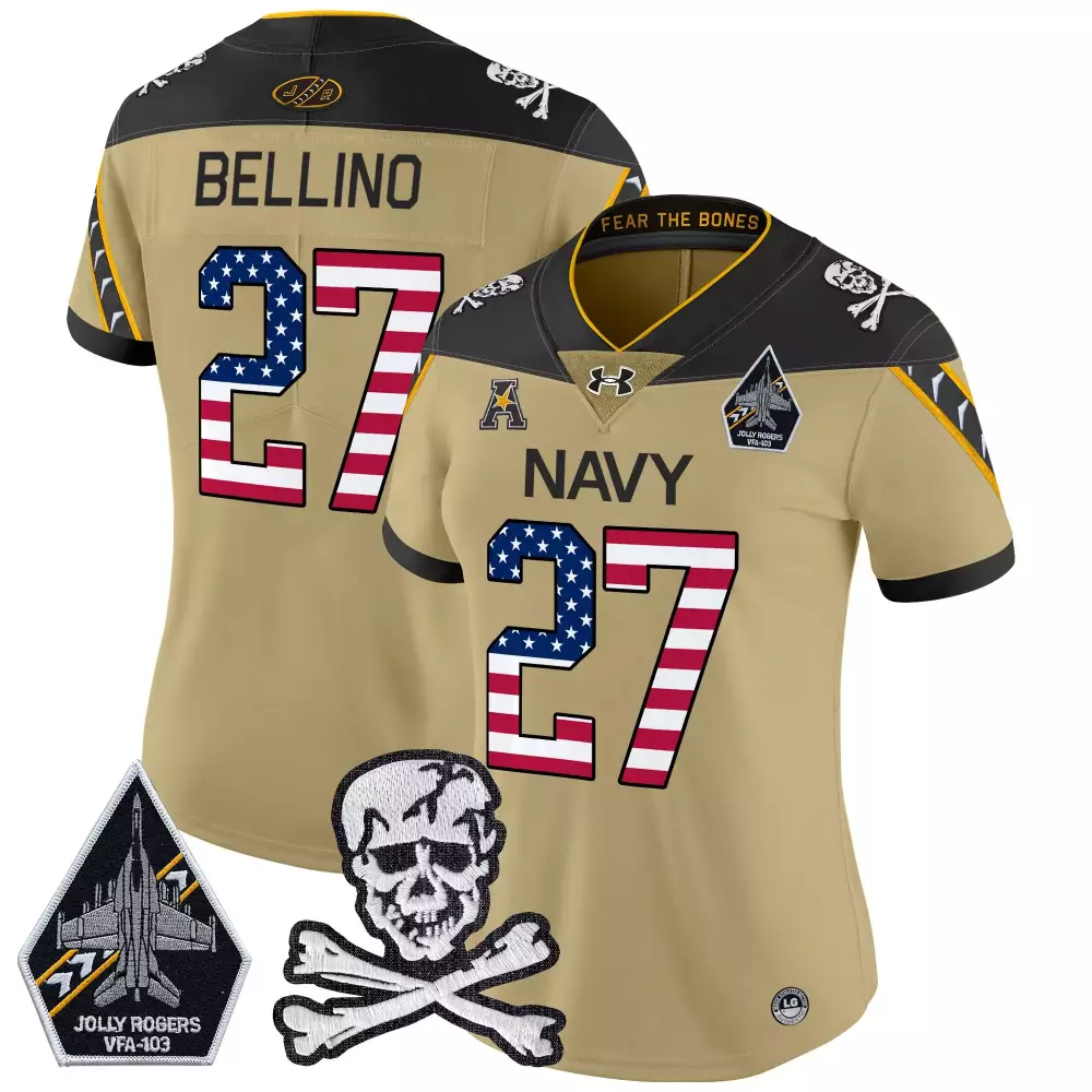 Bellino 27 Navy Women's Stitched Jersey | Name Patch Jolly Rogers 2025 | Game Day Outfit | For Men, Women & Youth