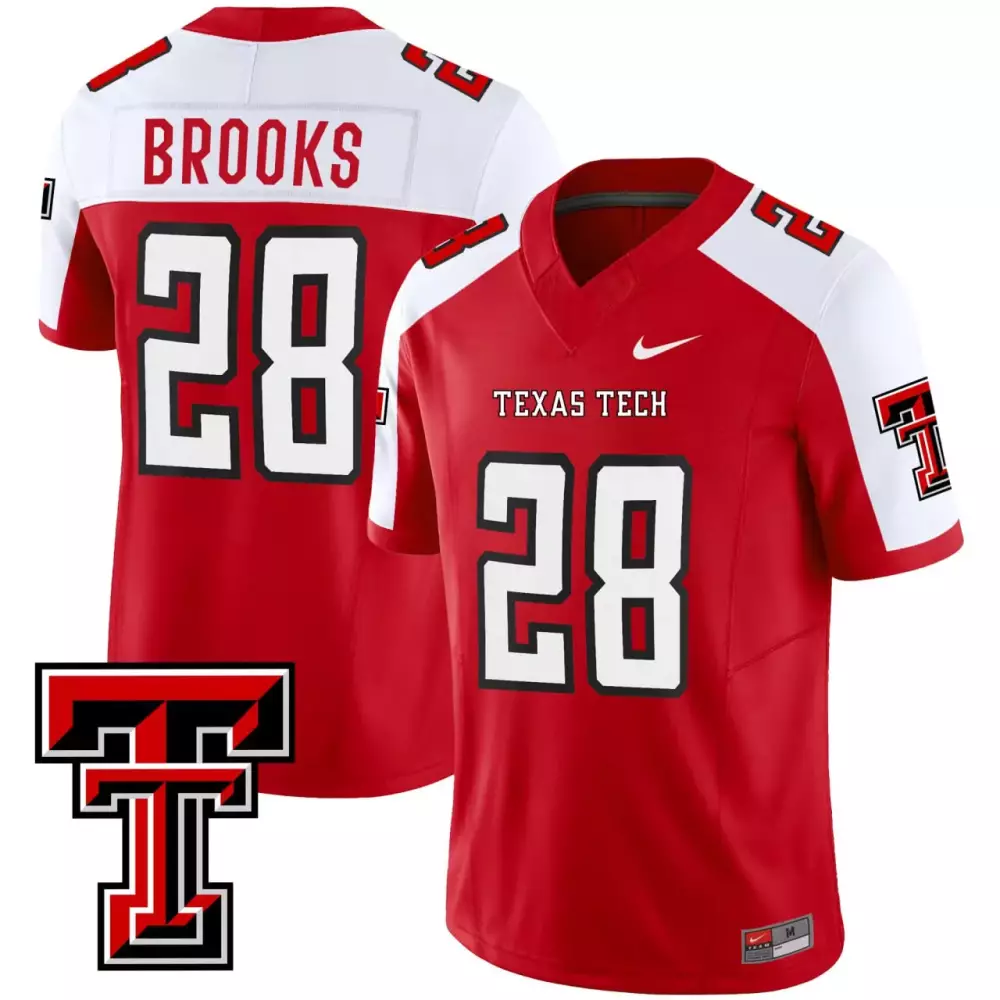 Personalized Texas Tech  Brooks 28 All Stitched Name Patch 2023 Football Jersey – Red