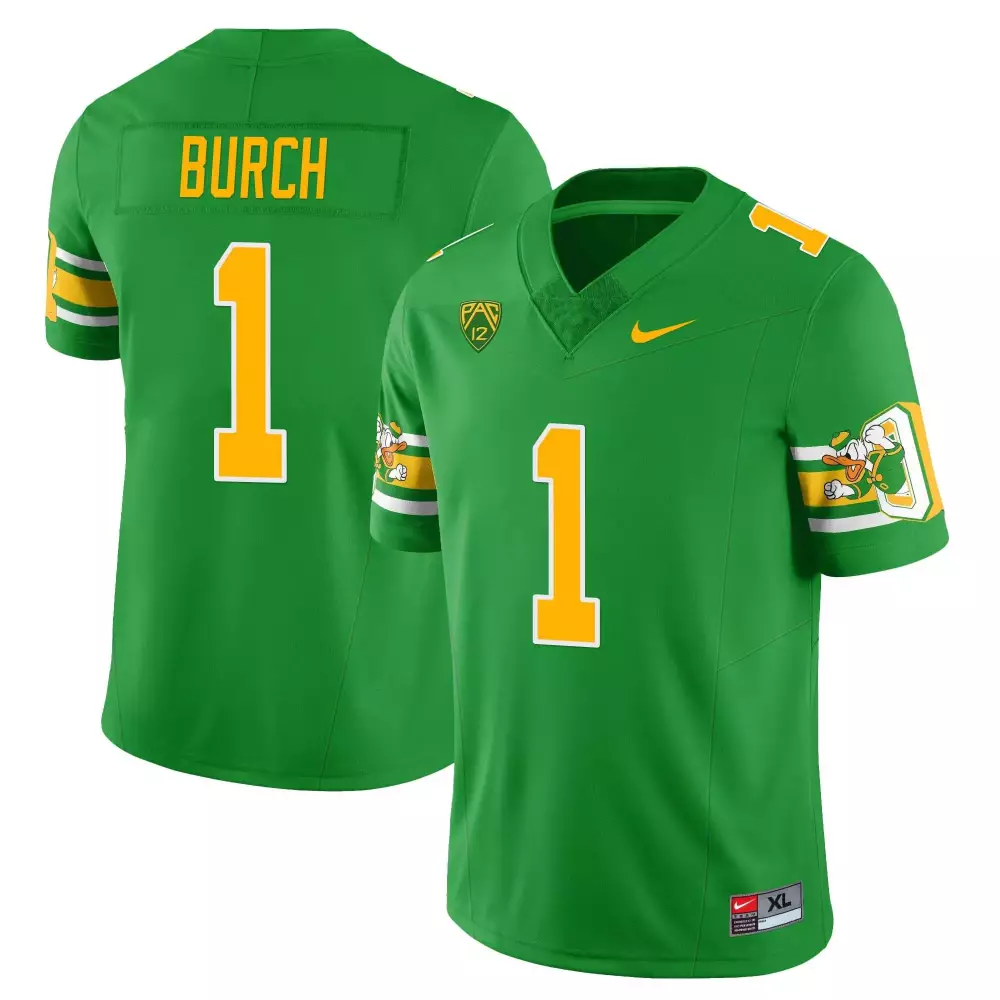 Burch 1 Oregon Ducks Men's Stitched Green Jersey with Name Patch 2023 | Game Day Outfit for All