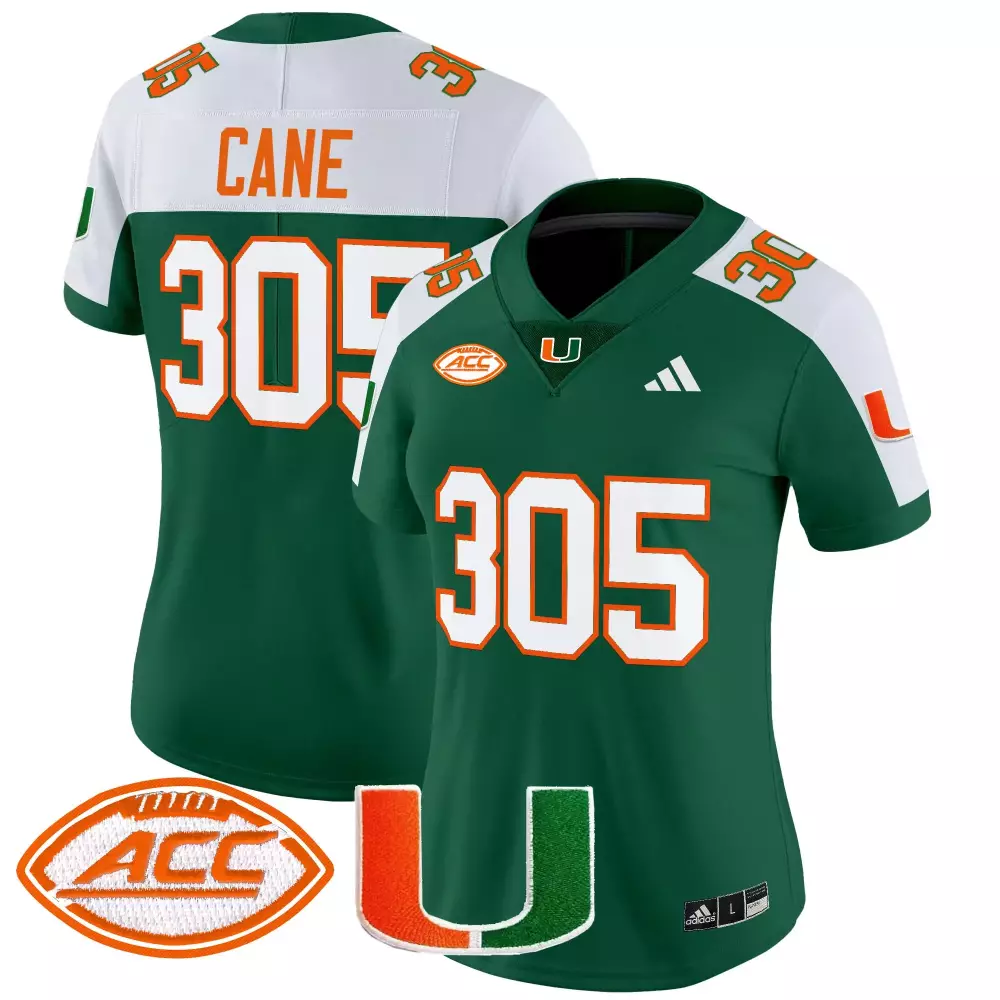 Cane 305 Women's Stitched Limited Jersey | Miami Hurricanes Orange 2025 ACC Patch | Ultimate Fan Gear | For Men, Women & Youth