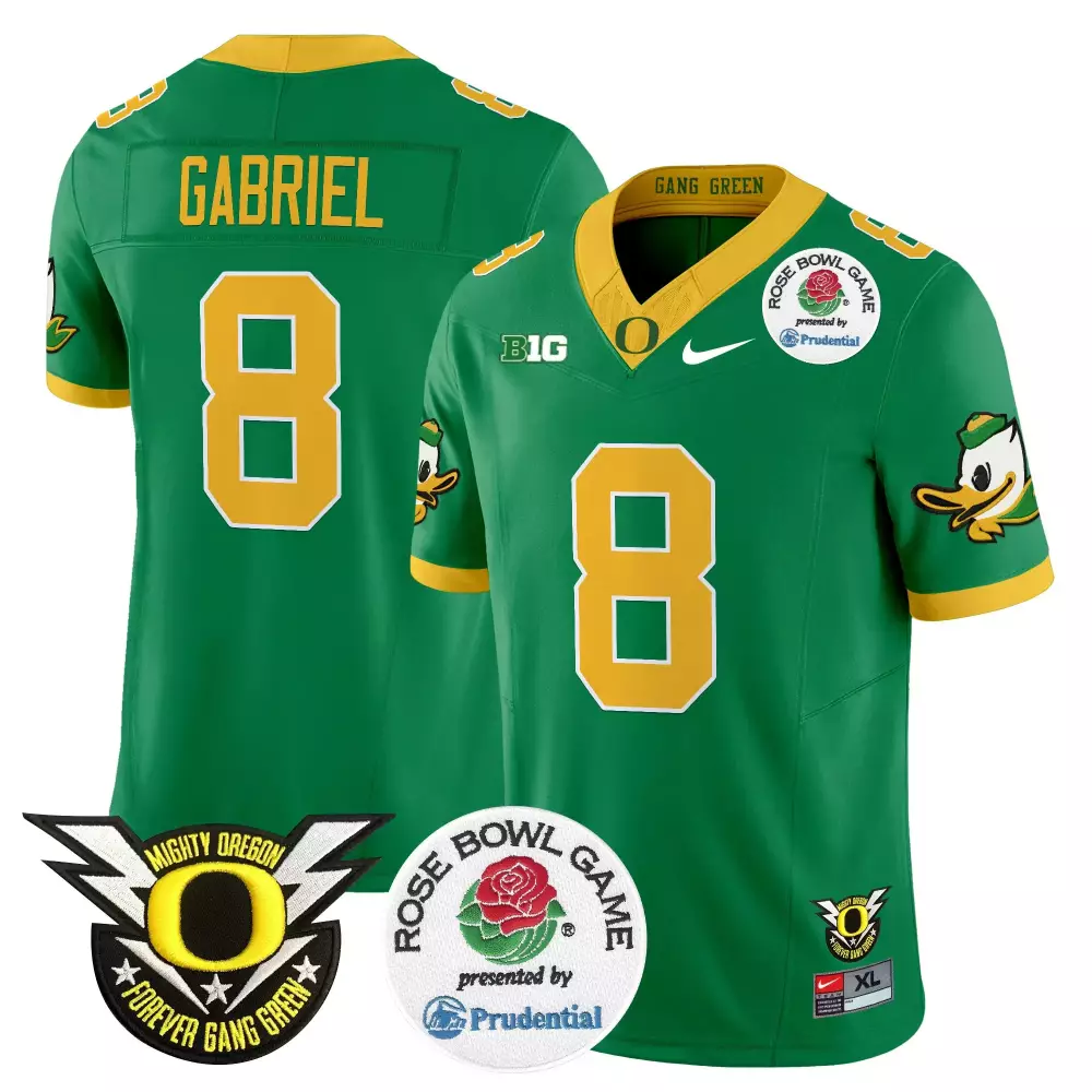 Gabriel 8 Oregon Ducks 2024 Stitched Jersey | Green Forever Gang Green Patch | Fan Gear for Men, Women & Youth