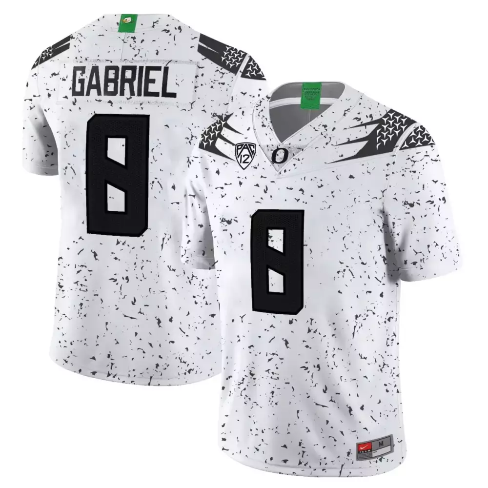 Gabriel 8 Oregon Ducks Youth 2023 Stitched Jersey | White Name Patch | Fan Gear for Kids | For Men, Women & Youth