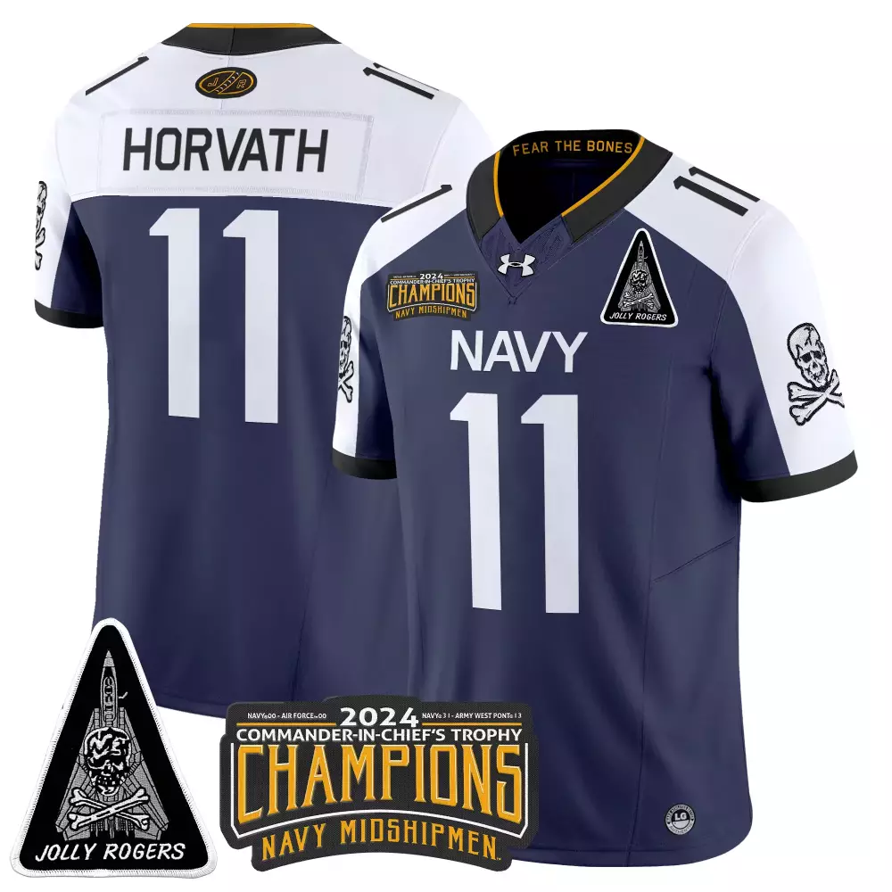 Horvath 11 Men's Stitched Vapor Jersey | Navy 2024 Champions with Jolly Rogers Patch | Limited Edition Fan Gear | For Men, Women & Youth