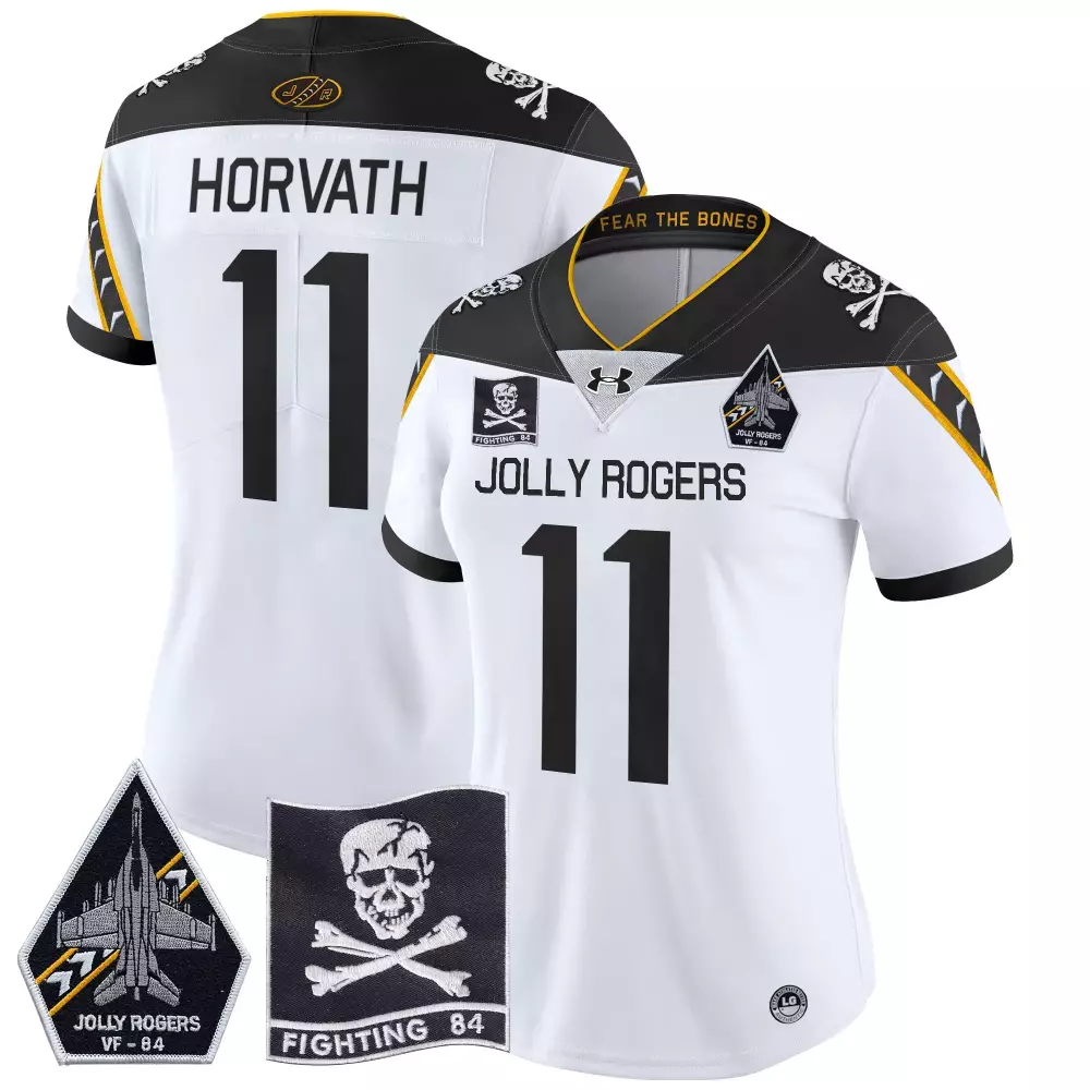 Horvath 11 Men's White Stitched Jersey | Name Patch Jolly Rogers 2023 | Limited Edition Fan Gear | For Men, Women & Youth