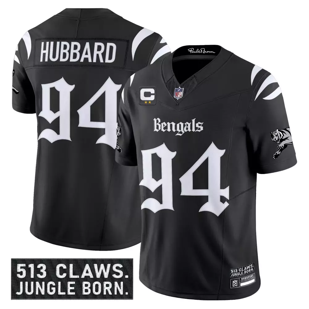 Hubbard 94 Cincinnati Bengals Black Game Jersey | All Stitched | For Men, Women & Youth