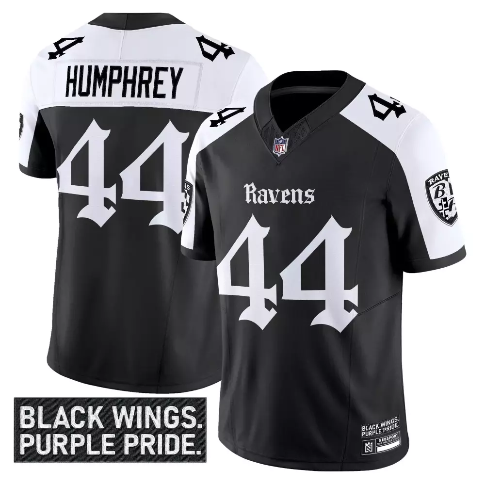 Marlon Humphrey 44 Baltimore Ravens Men's Black All Stitched Jersey | 2023 Edition | For Men, Women & Youth