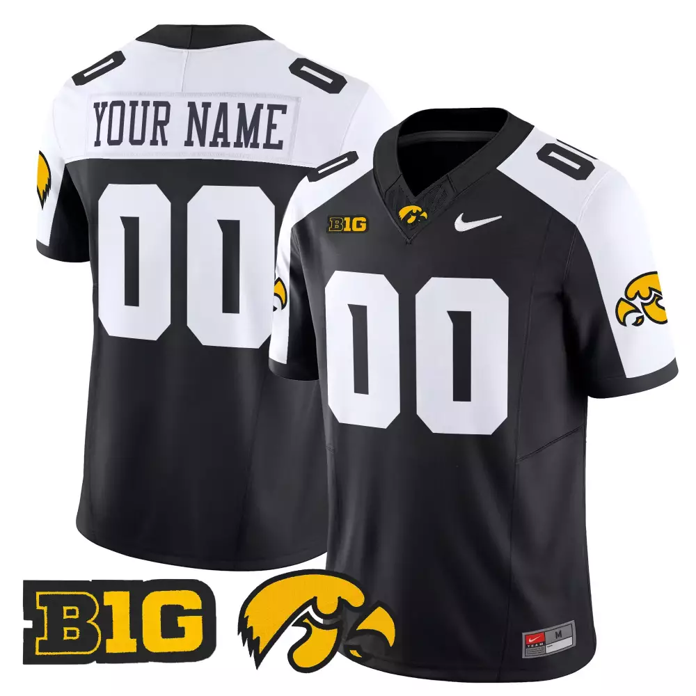 Iowa Hawkeyes Black Stitched Jersey Women 2024 | Name Patch 00 | For Men, Women & Youth