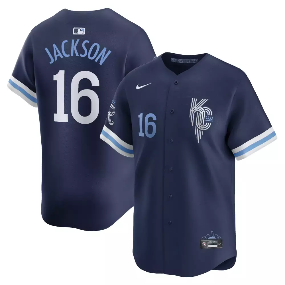 Jackson 16 Kansas City Royals 2025 City Connect Jersey | Navy Blue Stitched | Fan Gear for Men, Women & Youth