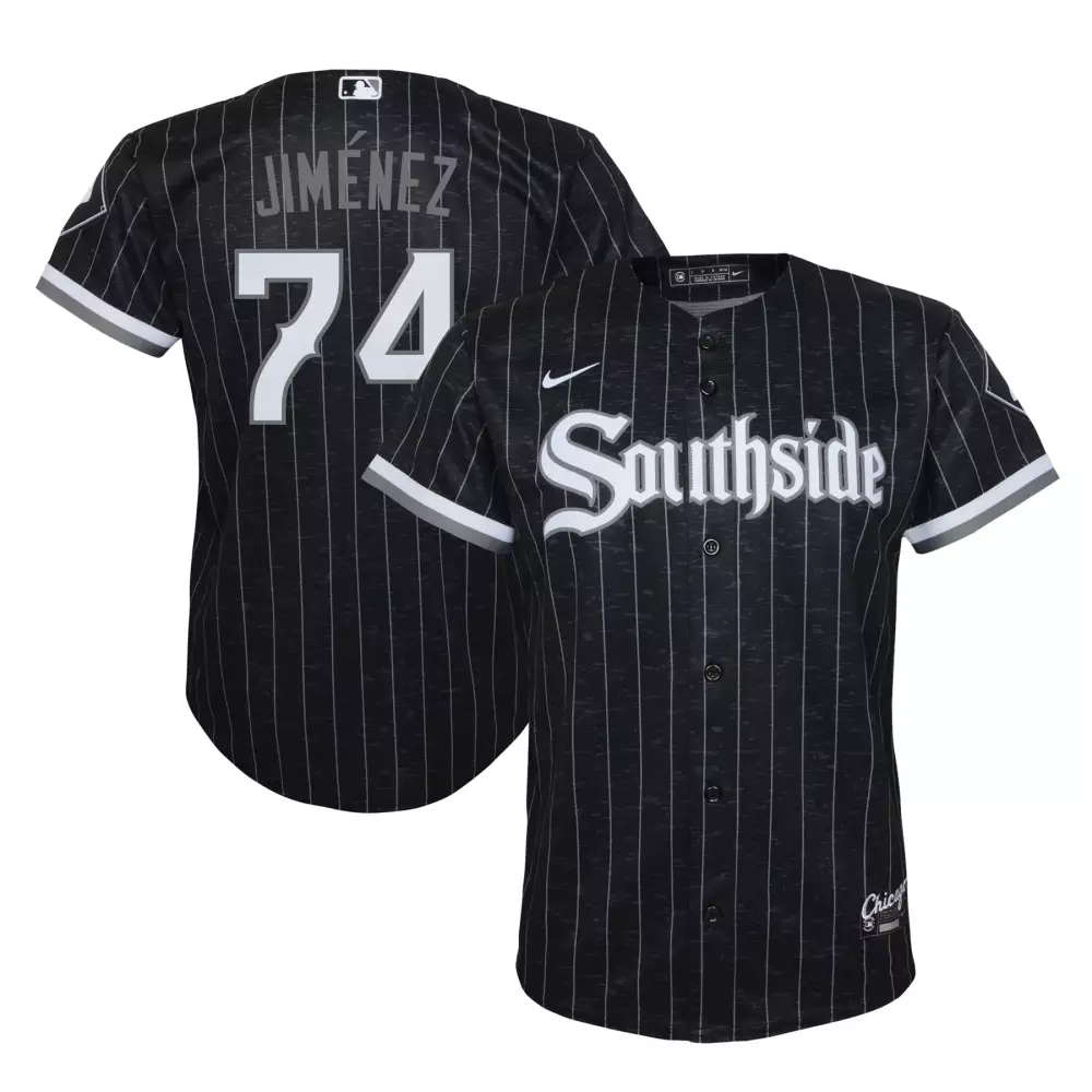 Jiménez 74 Chicago White Sox 2025 Black Pinstripe Stitched Jersey | Unique Name Patch | For Men, Women & Yout
