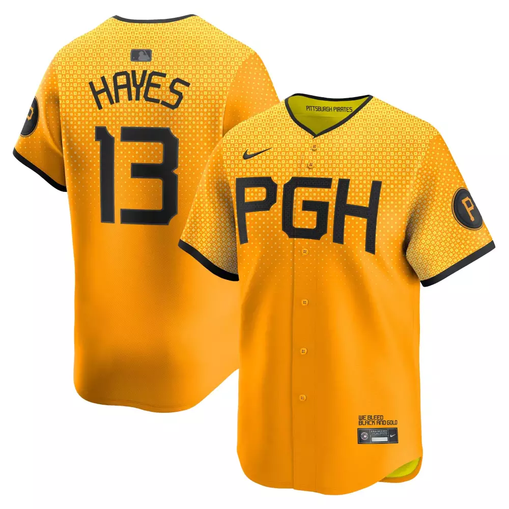 Ke Bryan Hayes Pittsburgh Pirates Nike City Connect Limited Player Jersey | Gold | Exclusive Fan Gear | For Men, Women & Youth