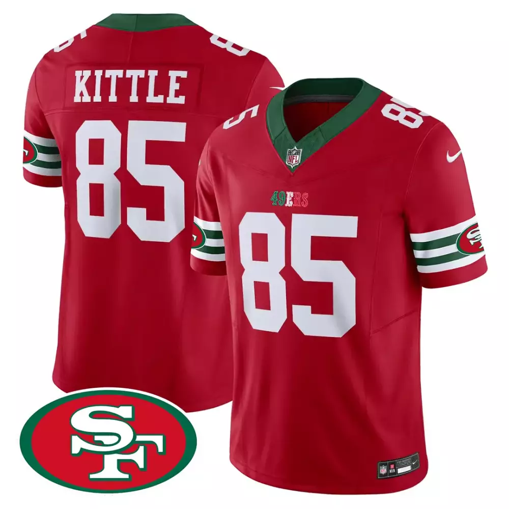 Kittle 85 San Francisco 49ers Red Stitched Jersey | Name Patch Edition 2023 | Perfect Gift Idea | For Men, Women & Youth